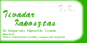 tivadar kaposztas business card