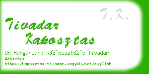 tivadar kaposztas business card